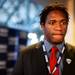 Eastern Michigan University senior defensive lineman Kalonji Kashama is interviewed by a reporter during MAC Media Day at Ford Field in Detroit on Tuesday Melanie Maxwell | AnnArbor.com
